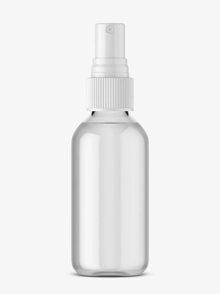 Silver Spray Bottle with White Cap