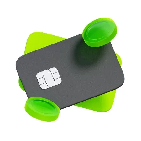 SIM Card Green Chip Design Abstract