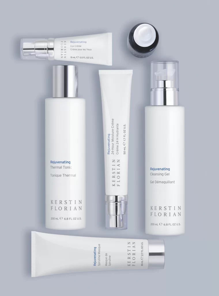Skincare Products White Silver Minimalist Design