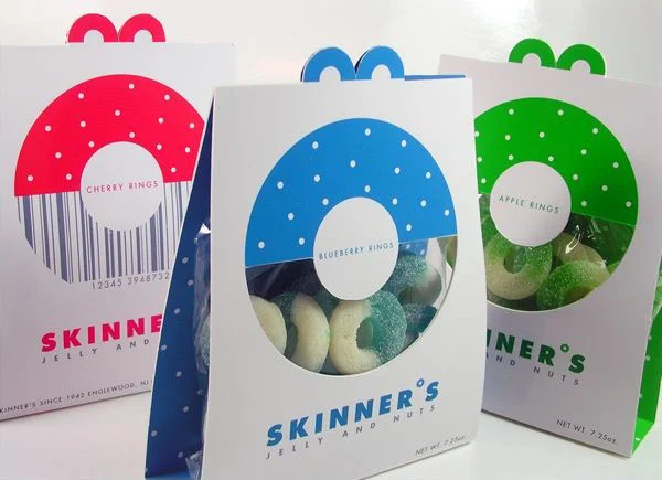 Skinner’s Candy Rings Blueberry Cherry Apple Colorful Polka Dots