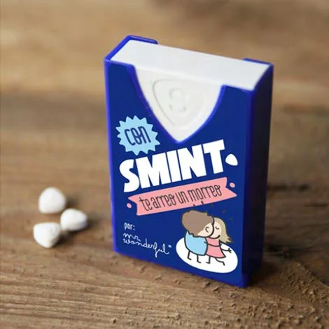Smint Gum Blue Pink Cartoon Romantic Packaging
