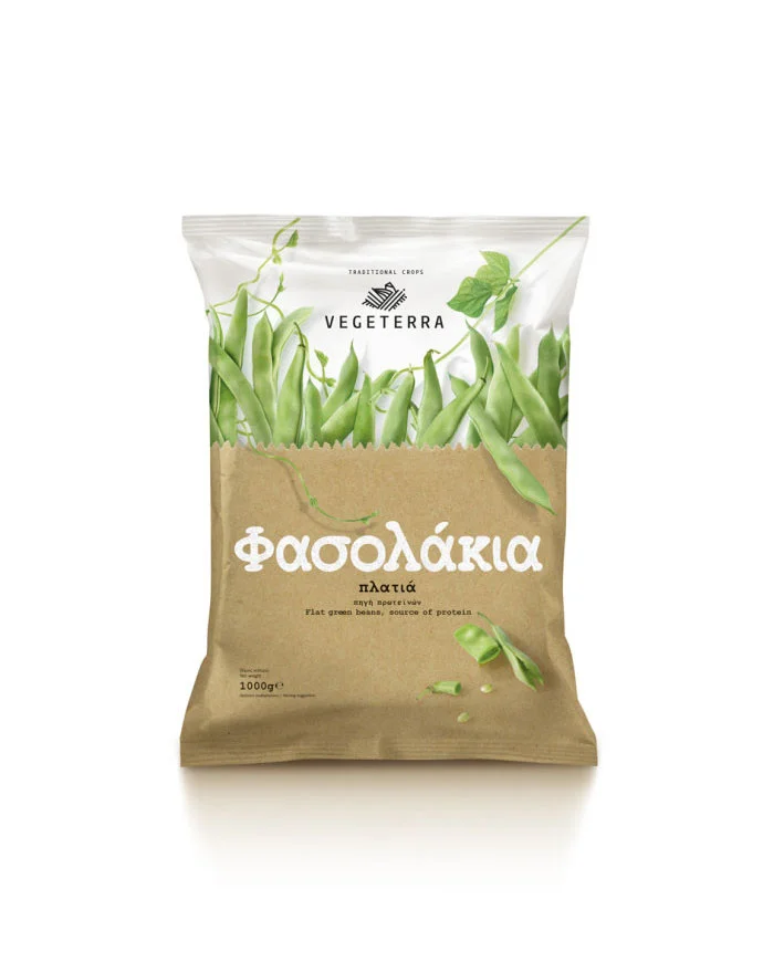 Snack Packaging Green Beans Natural Brown Eco-Friendly Design