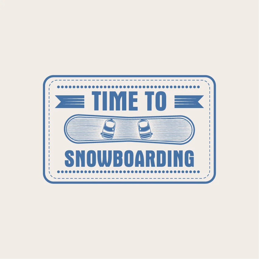 Snowboarding Time Vintage Badge Emblem