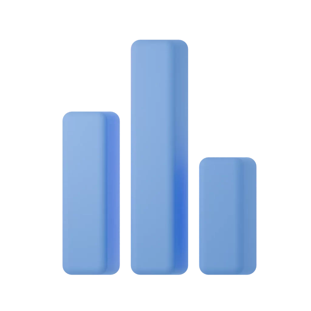 Soft Blue Bar Graph with Rounded Edges