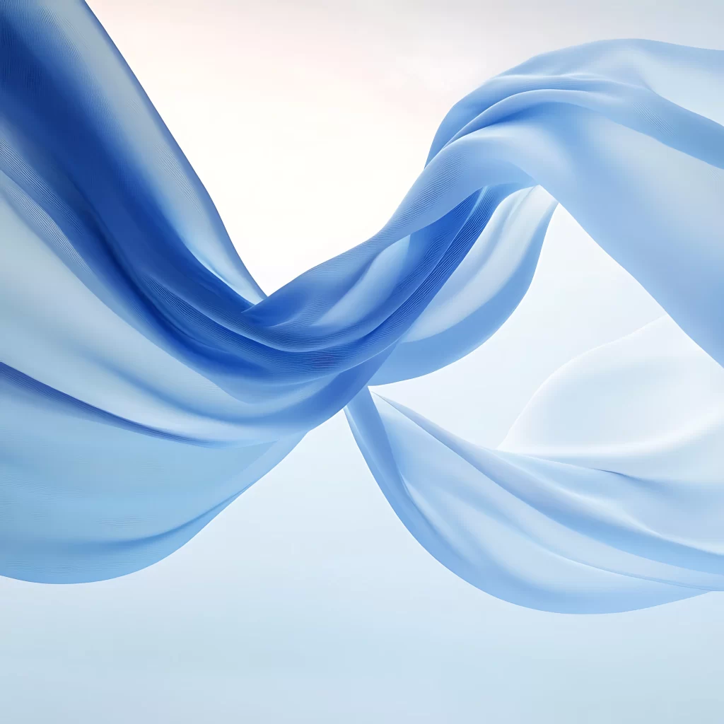 Soft Blue Fabric Flowing Waves