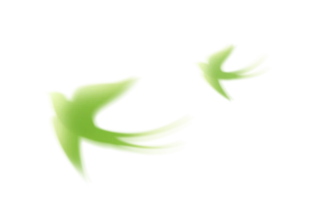 Soft Green Birds in Flight