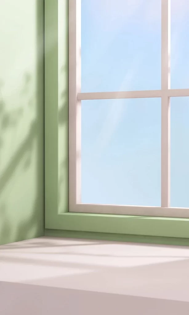 Soft Pastel Window View with Light Shadows