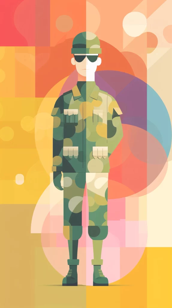 Soldier Camouflage Green Abstract Vector