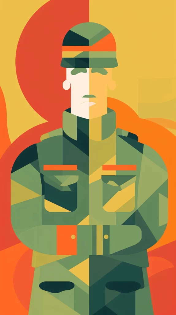 Soldier Green Camouflage Military Flat Illustration