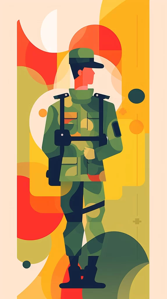 Soldier Green Camouflage Abstract Flat