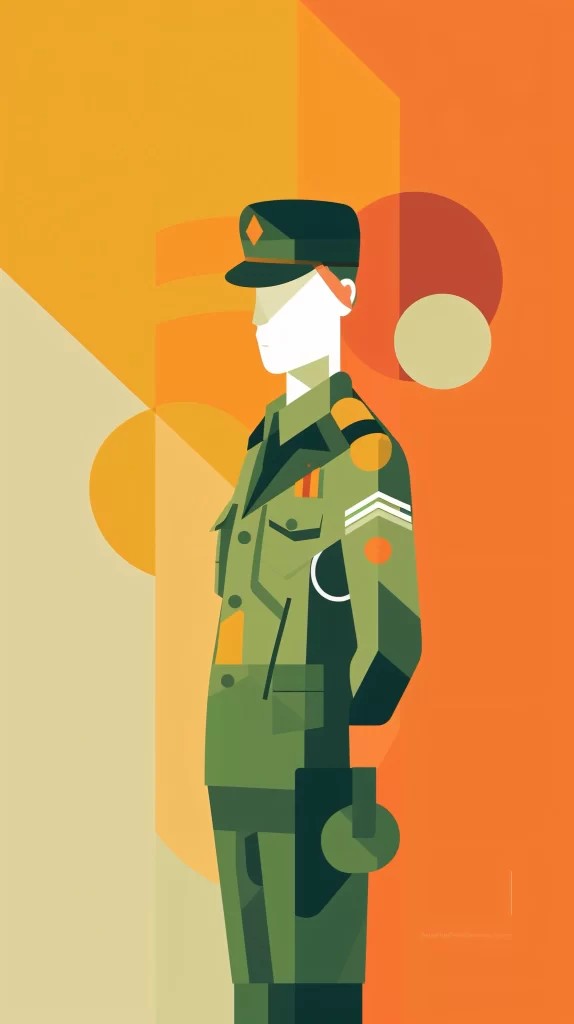 Soldier Green Orange Abstract Vector