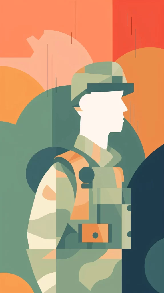 Soldier Green Orange Camouflage Abstract Vector