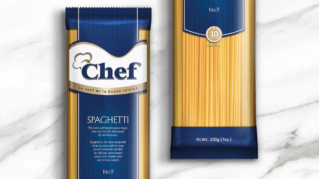 Spaghetti Chef Blue White Elegant