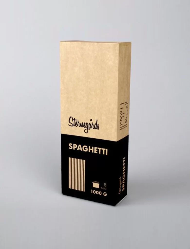Spaghetti Sternegards Beige Black Minimalist Packaging