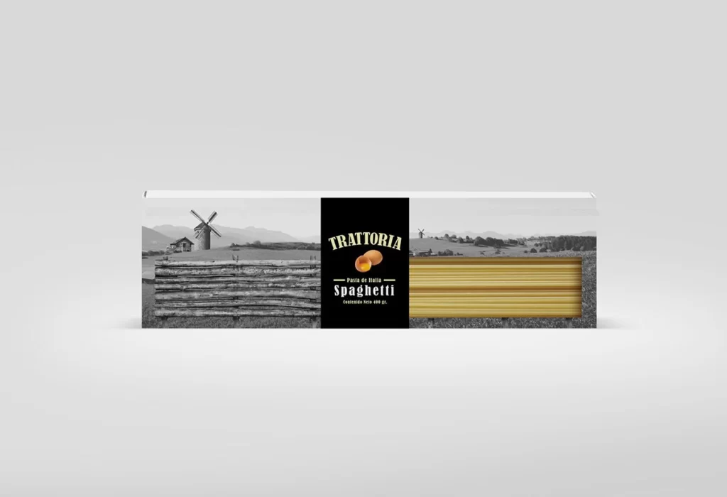 Spaghetti Trattoria Black White Yellow