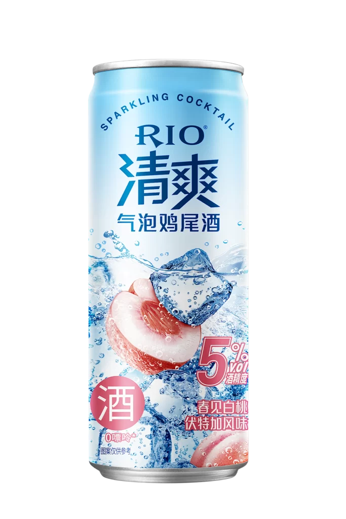 Sparkling Cocktail Peach Ice Bubbles Alcohol