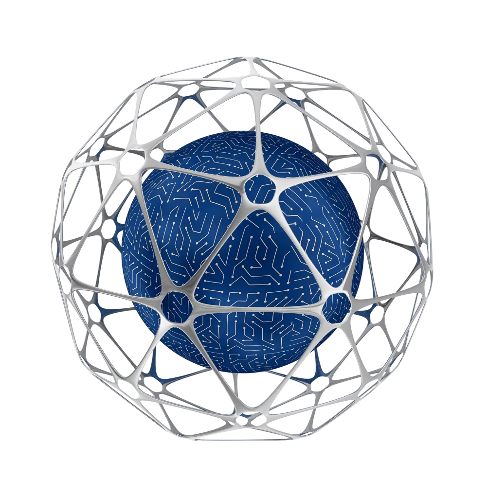 Sphere Geometric Pattern Blue Circuitry