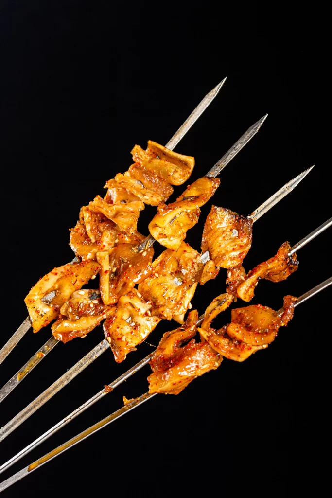 Spicy Grilled Chicken Skewers Golden Charred Crispy