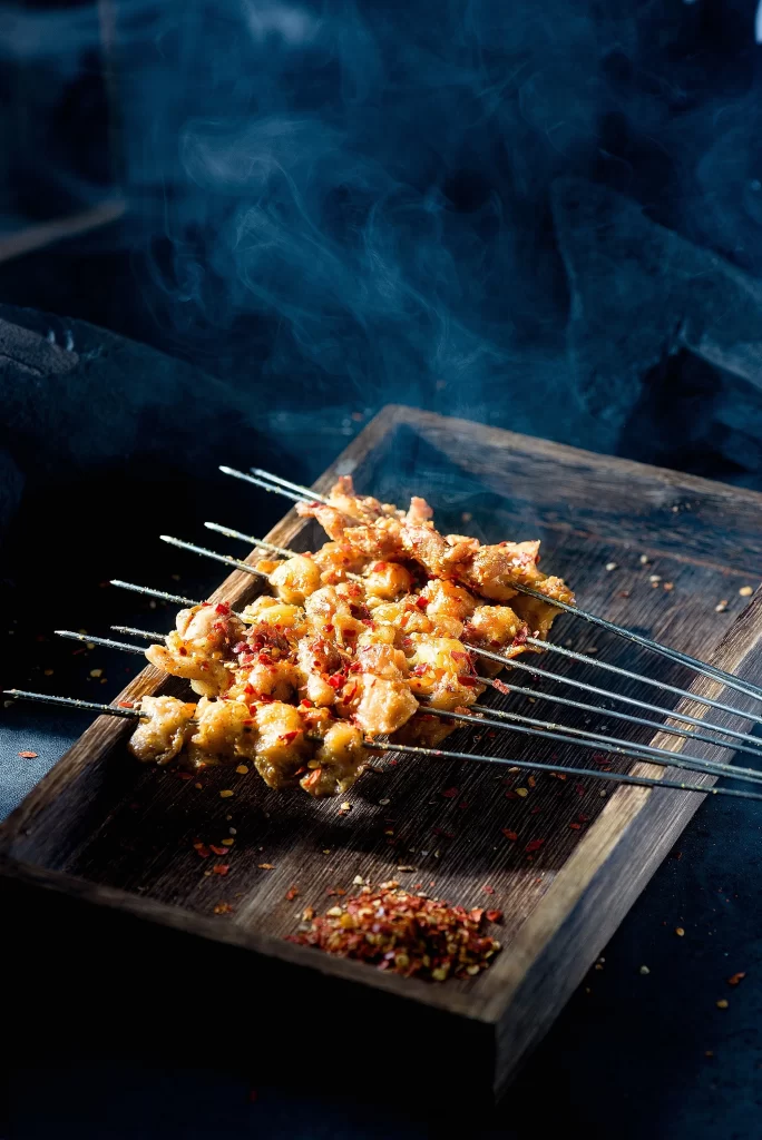 Spicy Grilled Chicken Skewers with Red Pepper Flakes