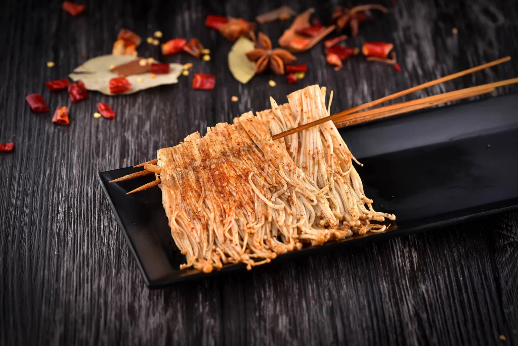 Spicy Grilled Noodles with Red Pepper Flakes and Herbs