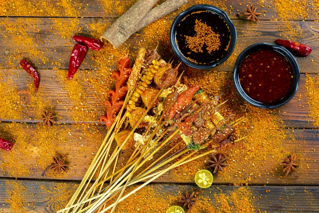 Spicy Grilled Skewers with Golden Char and Spices