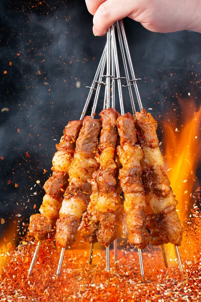 Spicy Lamb Skewers with Charred Edges and Golden Crust