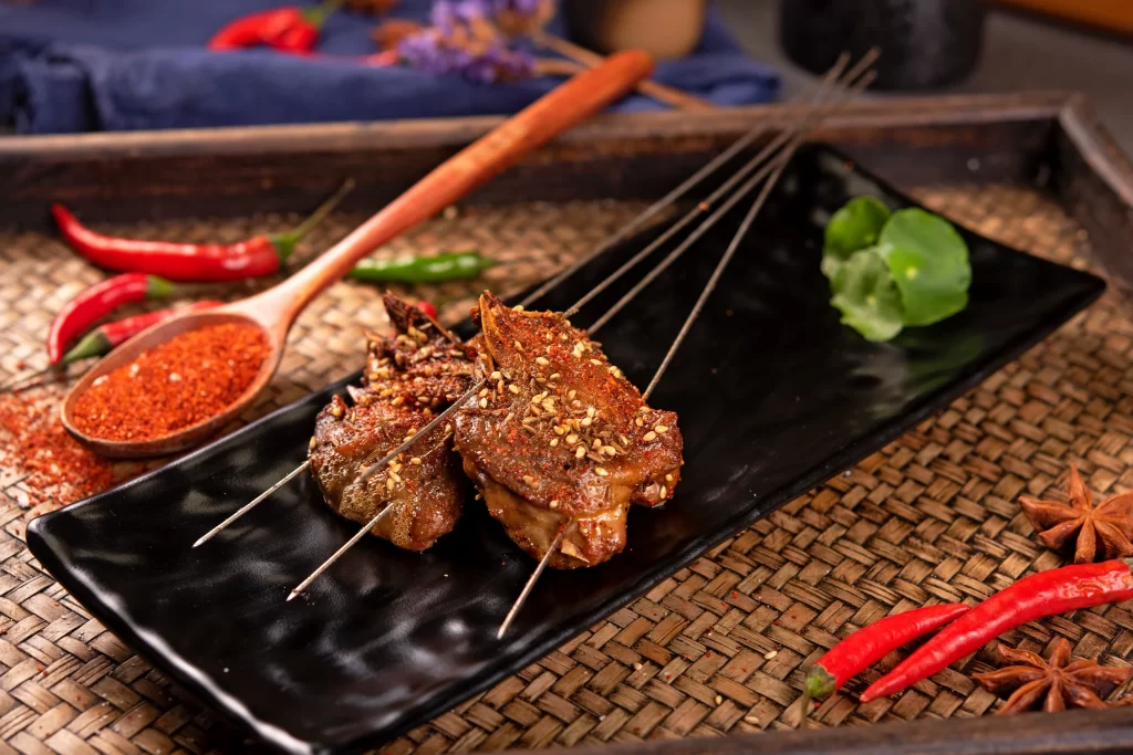 Spicy Lamb Skewers with Sesame and Chili Powder