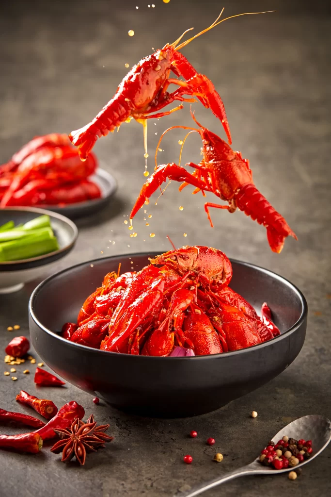 Spicy Red Lobster BBQ Charred Black Plate