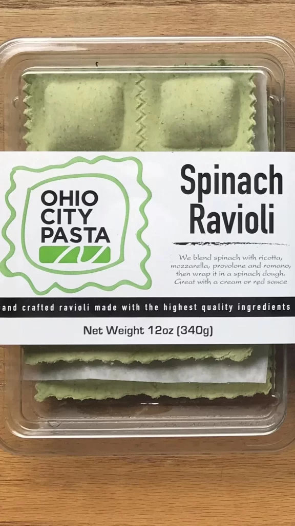 Spinach Ravioli Ohio City Pasta Green White Handcrafted