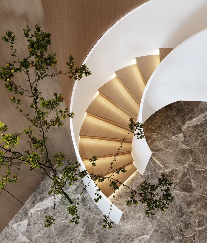Spiral Staircase Modern Minimalist Neutral