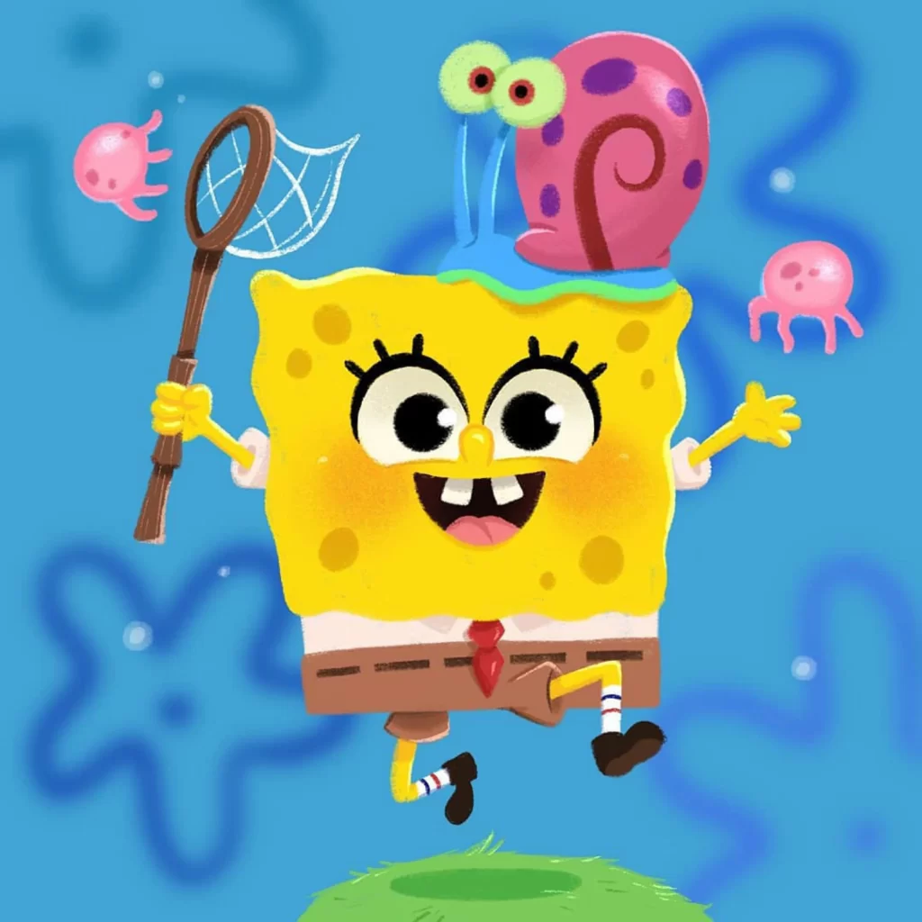 SpongeBob SquarePants Gary Jellyfish Net Underwater Eleonore Pelluau