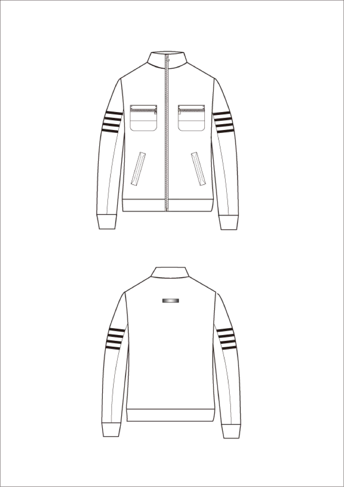 Sporty Zipper Jacket Vector Template