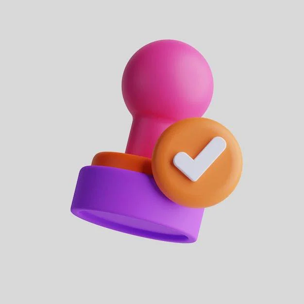 Stamp Pink Orange Purple Checkmark