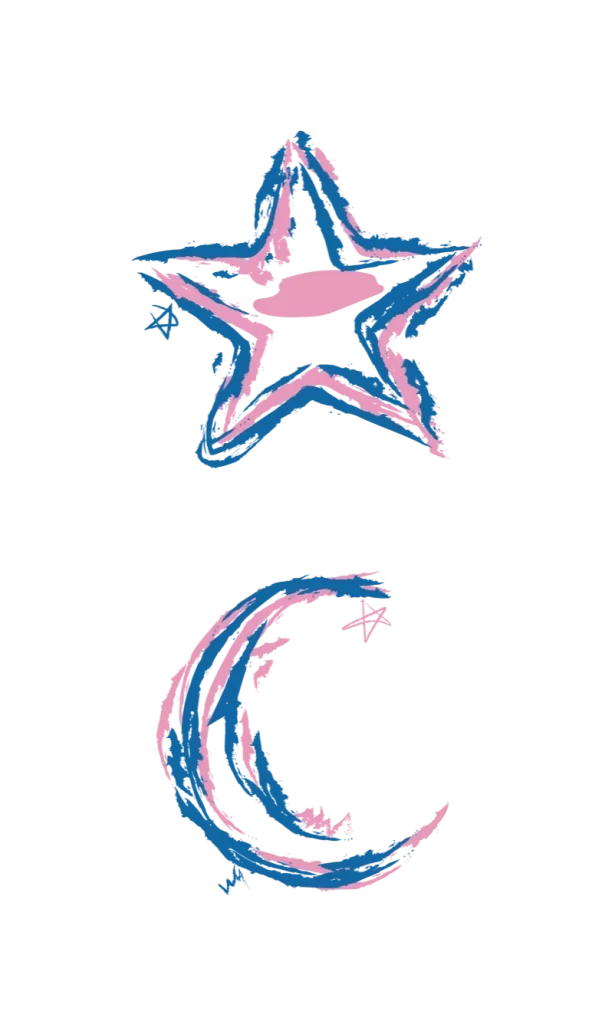 Star Moon Celestial Design Graphic