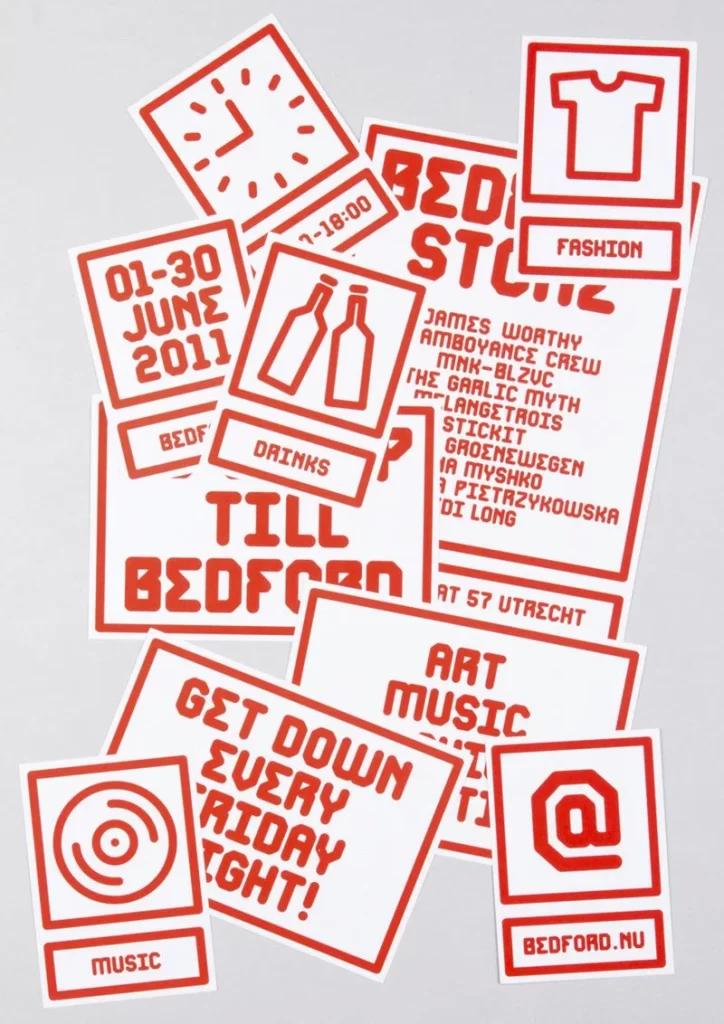 Sticker Collage Red White Graphic Modern Design