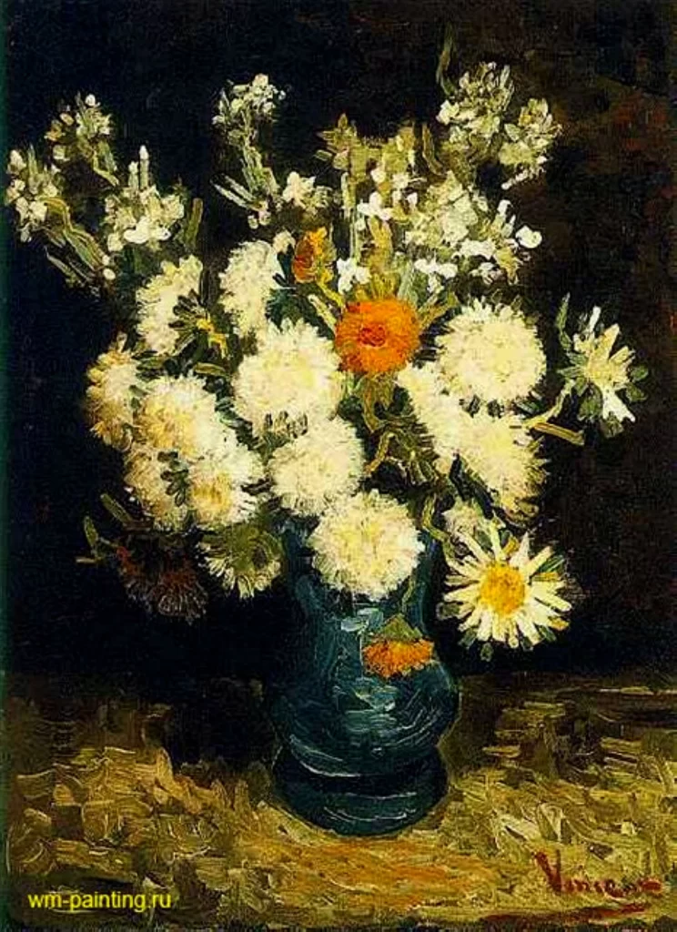 Still Life Flowers in the Blue Vase Van Gogh