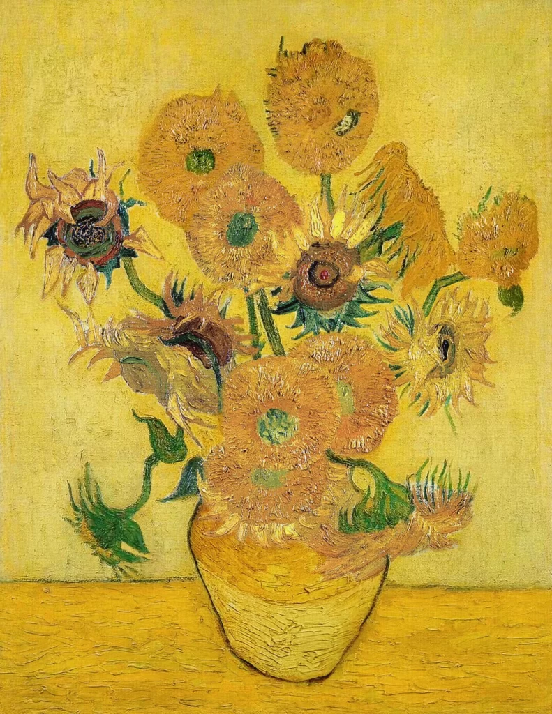 Still Life Vase with Fifteen Sunflowers Van Gogh