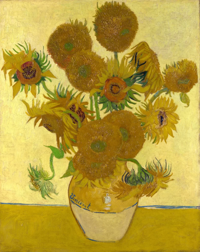 Still Life Vase with Fifteen Sunflowers Van Gogh