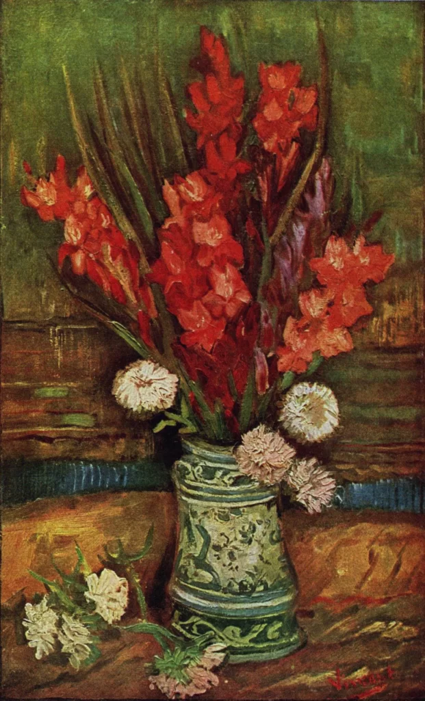 Still LIfe Vase with Red Gladiolas Van Gogh