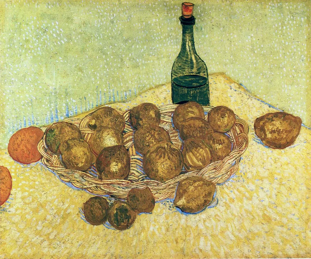 Still Life with a Bottle Lemons and Oranges Van Gogh