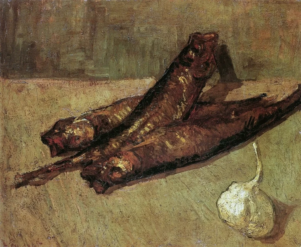 Still Life with Bloaters and Garlic Van Gogh