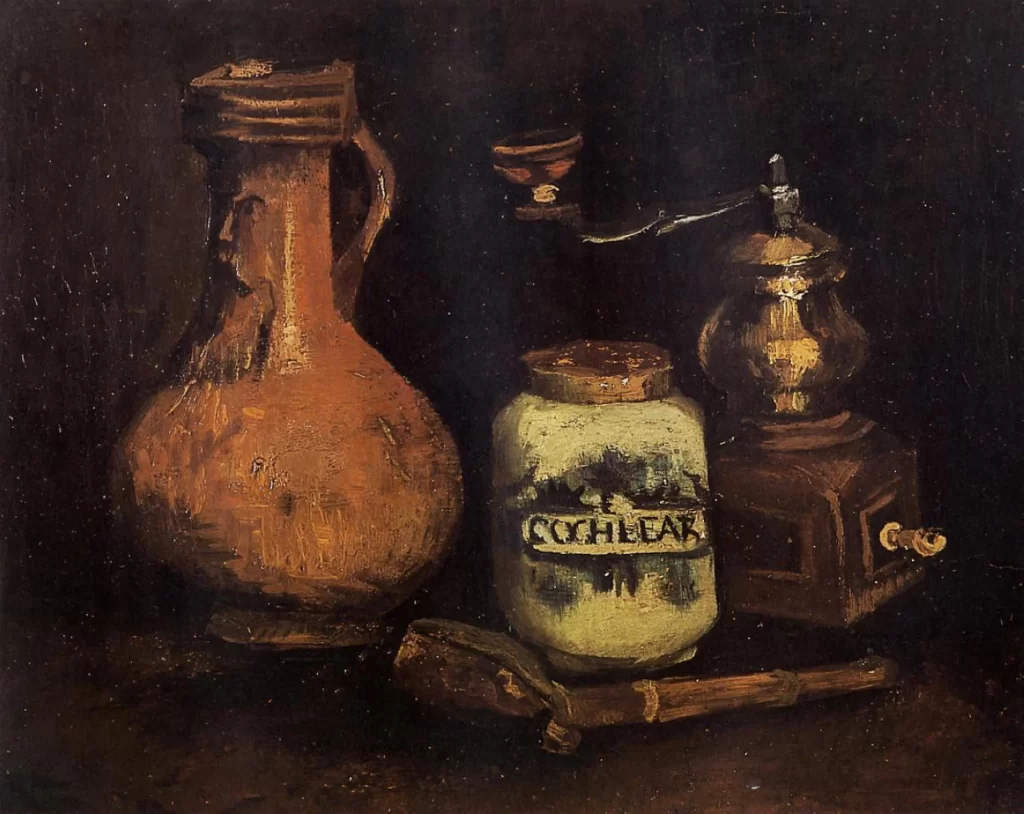 Still Life with Coffee Mill Pipe Case and Jug Van Gogh