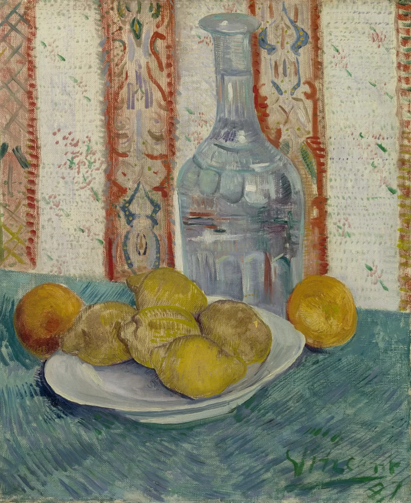 Still Life with Decanter and Lemons on a Plate Van Gogh