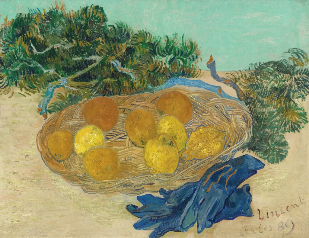 Still Life with Oranges and Lemons with Blue Gloves Van Gogh