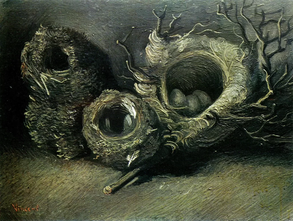 Still Life with Three Birds Nests Van Gogh