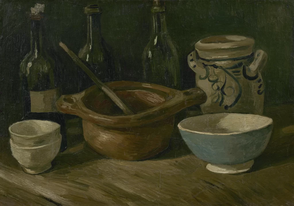 Still Life with Three Bottles and Earthenware Van Gogh