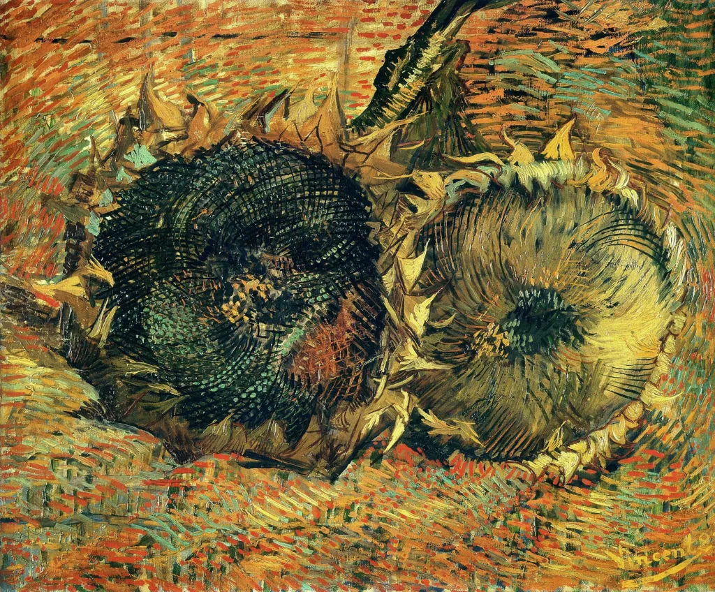 Still Life with Two Cutted Sunflowers Van Gogh