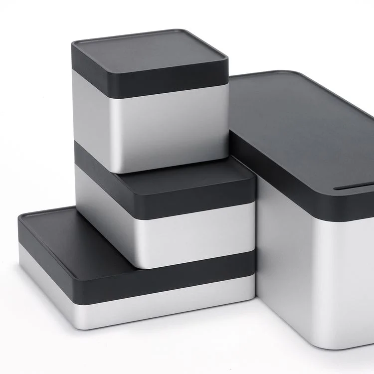 Storage Boxes Minimalist Silver Black Modern Design