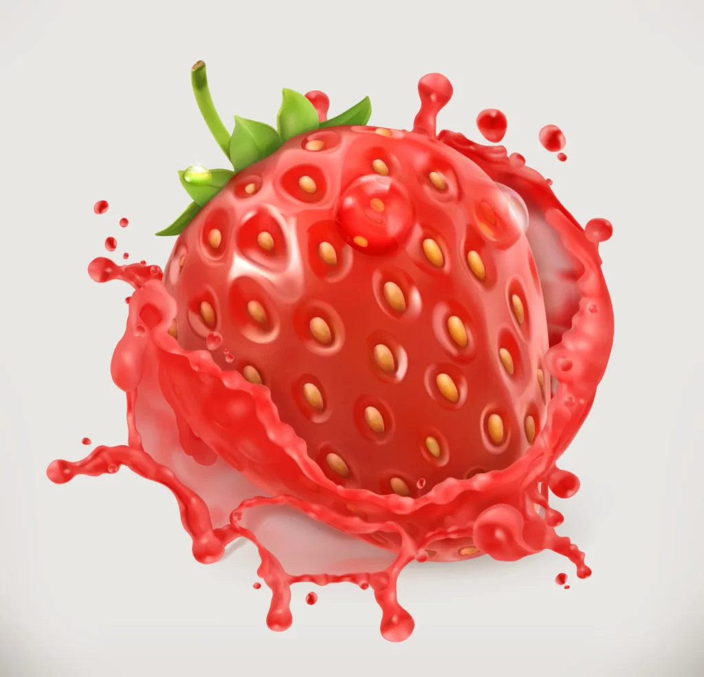 Strawberry Juice Splash Red Color