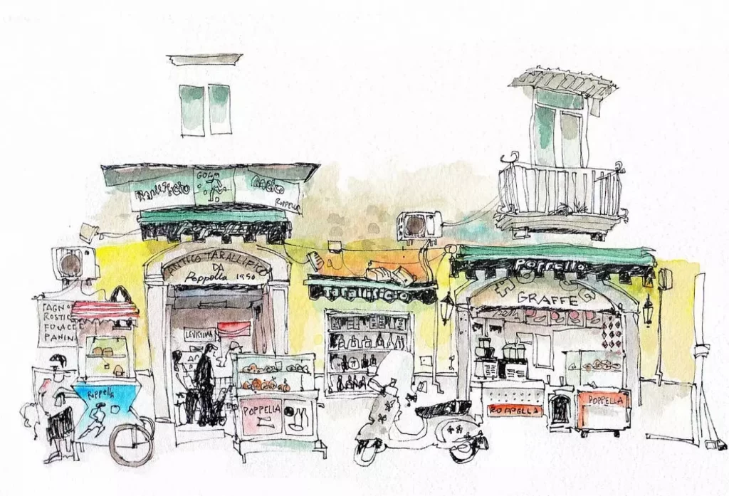Street Market Shops Italy